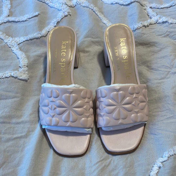 Kate Spade New York Emmie Mid Heel Sandal Embossed Flowers - Picture 3 of 8